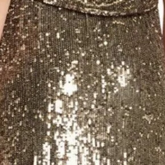 NWPT Alice & Olivia by Stacey Bendet Gold Sequin Mini Dress. SZ 4 - Picture 4 of 6